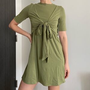 Lululemon Wrap Tshirt Dress Olive Green